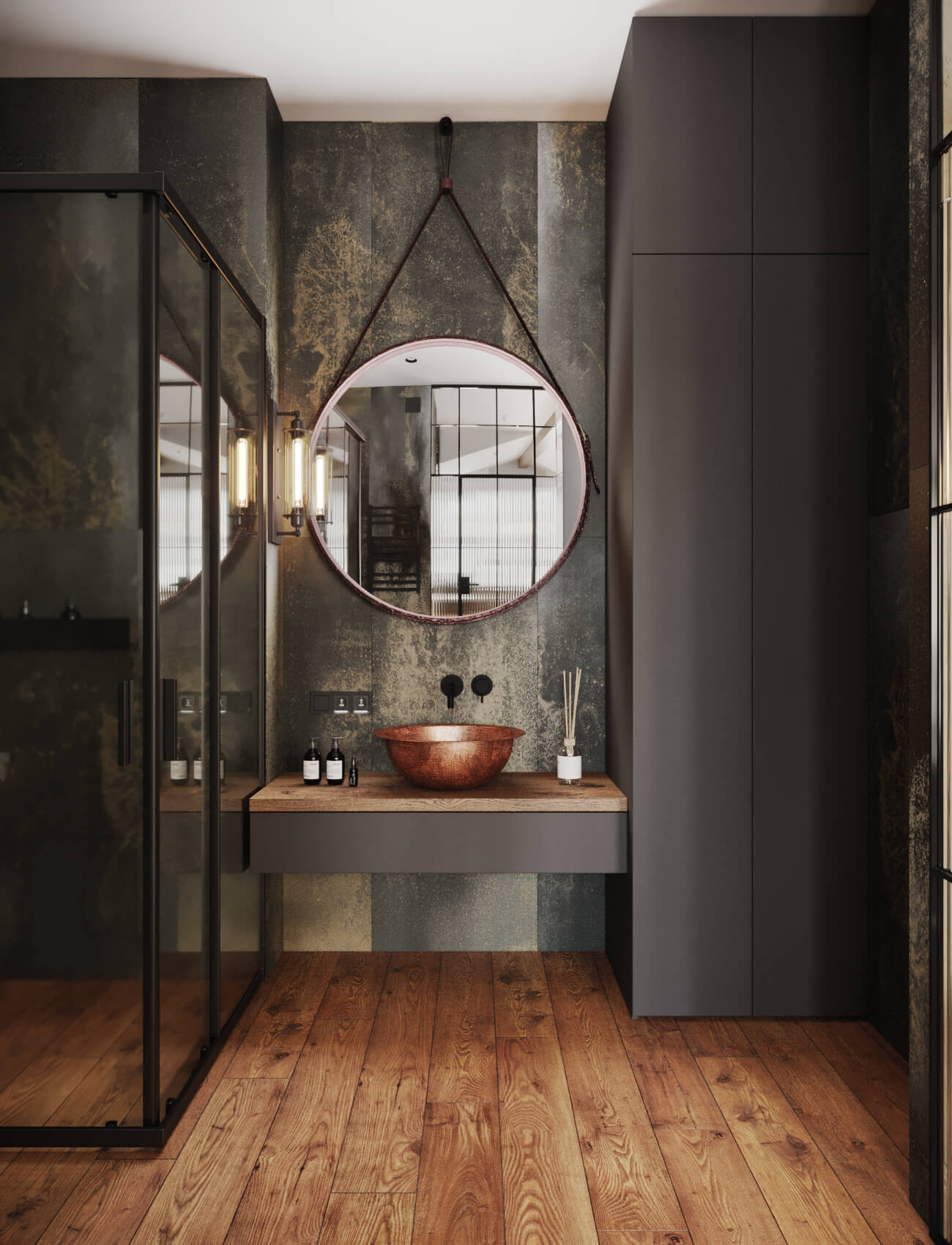 стиль лофт для санвузла