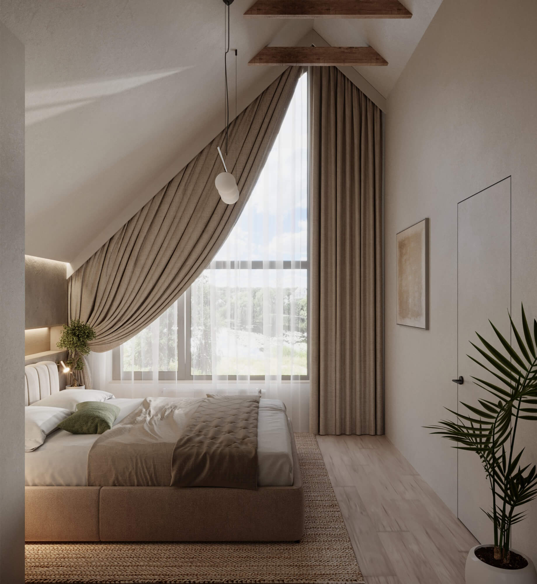 Спальня під мансардом